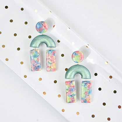 Sculpey Premo™ Iridescent Crumble Earrings