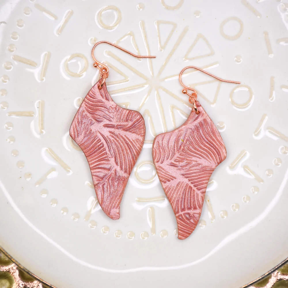 Sculpey Premo™  Rose Gold Mica Shift Earrings - Image 2