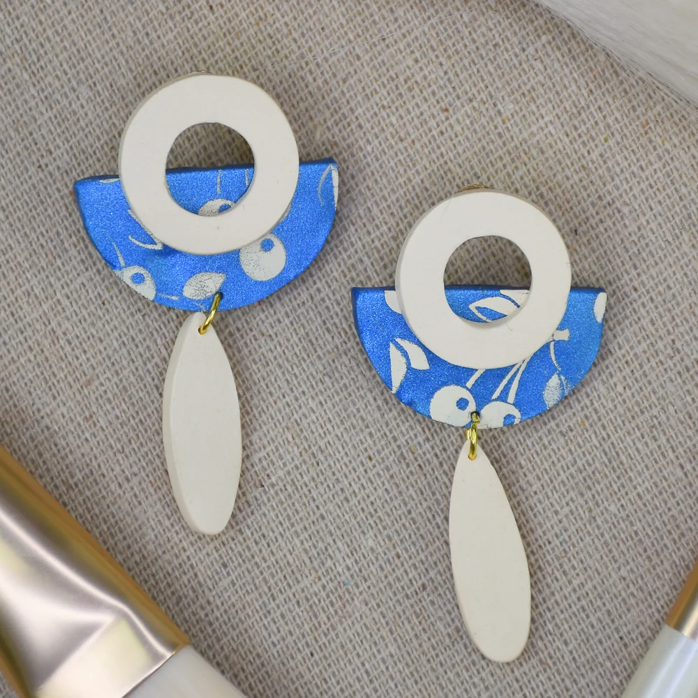 Sculpey Premo™ Silkscreened and Stacked Earrings
